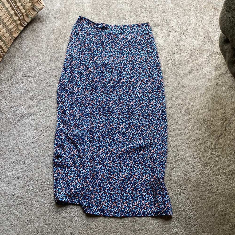 EUC floral midi skirt